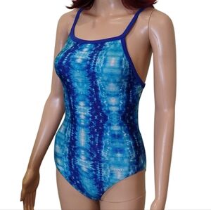 Speedo Women's Pro LT Tie-Dye Blue One-Piece Swimsuit Size 6